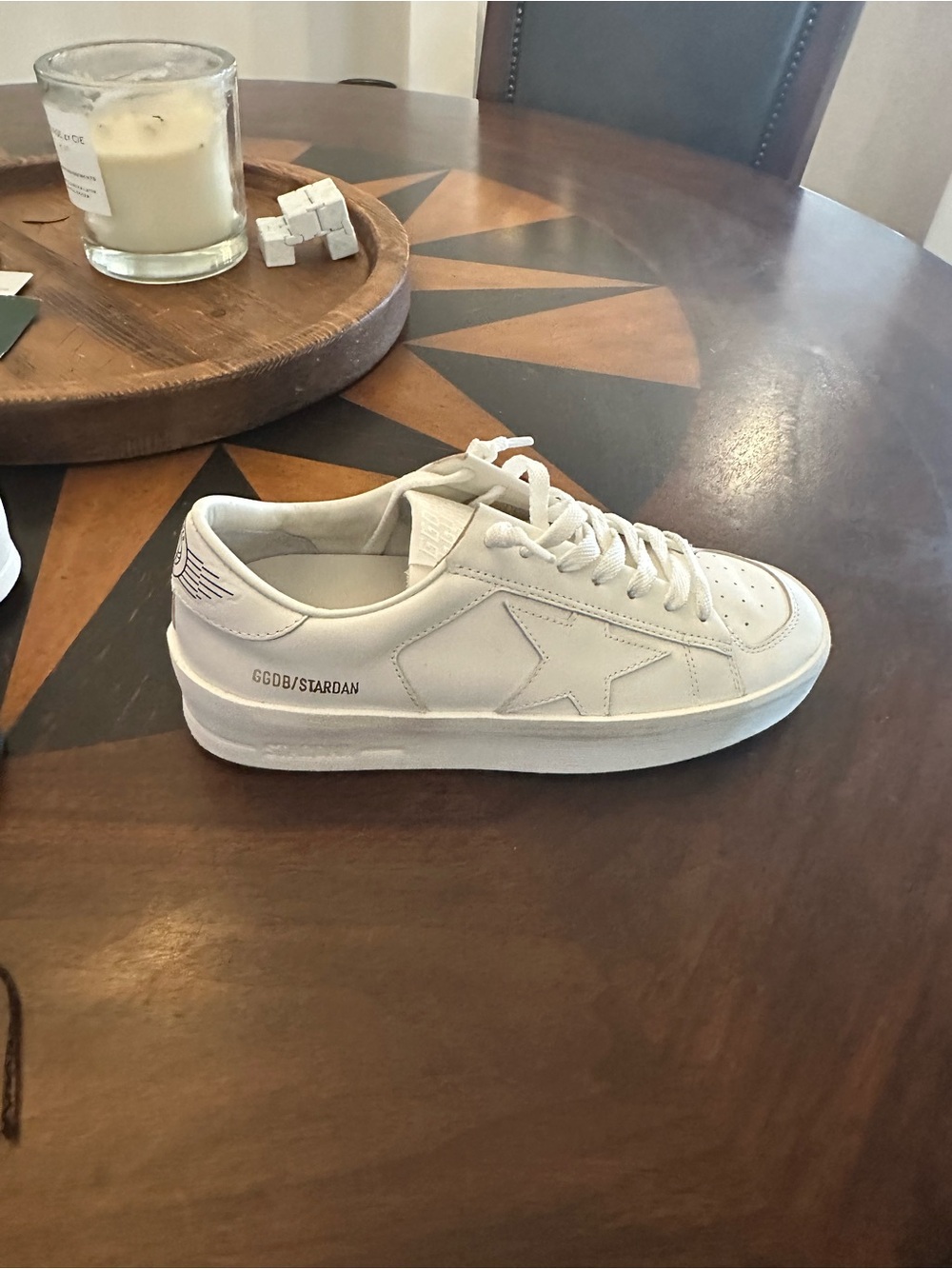Golden Goose White Leather Star Low-Top Sneaker with Subtle Heel Detail